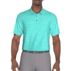 PGA TOUR Men's Jasper Airflux Short Sleeve Performance Polo Shirt, Size M Blue